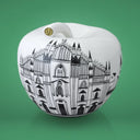 Mela City salvadanaio decorativo con skyline urbano inciso, home decor artigianale