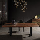 Tavolo da pranzo A Day in a Life vista laterale con piano in legno naturale