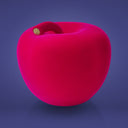 Mela Monocolor Velvet fucsia, salvadanaio a forma di mela con finitura vellutata