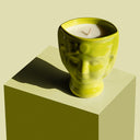 Candela decorativa accessori casa in ceramica artigianale colore verde