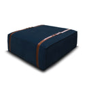 Pouf design Docker Maxi in velluto blu notte con dettagli in pelle
