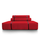 Divano design Docker in velluto rosso vista frontale