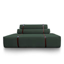 Divano design Docker in velluto verde scuro vista frontale