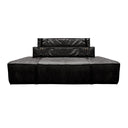 Divano design Docker in velluto nero vista frontale