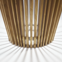 Lampada da terra Ibla vista dall’alto con struttura in rovere e diffusione luce LED