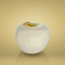 Salvadanaio a forma di mela Luxury Righe in ceramica artistica vista frontale su fondo oro