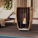 Biocamino da interno Mise en Rose con biobruciatore in acciaio inox