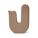 Scultura decorativa Mira a forma di uccello in tonalità marrone, design giocoso per interni.