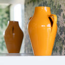 Vaso in ceramica Quartara colore giallo vista frontale