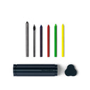 Astuccio di design TRILOcase con penne colorate e portaoggetti per la creatività.