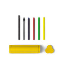 Astuccio di design TRILOcase con penne colorate e portaoggetti per la creatività.