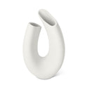 Vaso Anemone decorativo in gres porcellanato colore bianco