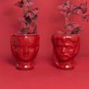 Vaso decorativo in ceramica rosso Lui & Lei Caltagirone