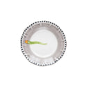 Insalatiera in ceramica fatta a mano, piatto Fortuna per accessori tavola di design con pesce verde