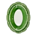 Piatto ovale da portata I Colorati verde, ceramica colorata per mise en place moderna.