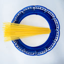 Insalatiera piccola I Colorati blu con dettaglio decorativo giallo, ceramica artigianale.