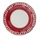 Piatto da dessert in ceramica artigianale Fortuna colore rosso