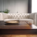 Centrotavola ornamentale in noce L’Oblique in ambientazione su tavolo