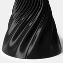 Dettaglio base scultorea tavolo da pranzo arredamento SoHo finitura nera