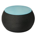 Seduta contenitore Zero Round con piano verde acqua